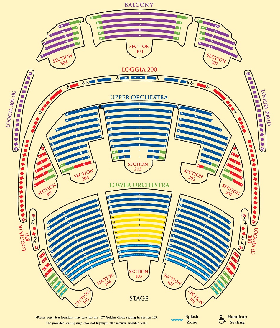 O Cirque Du Soleil Tickets Seating Chart